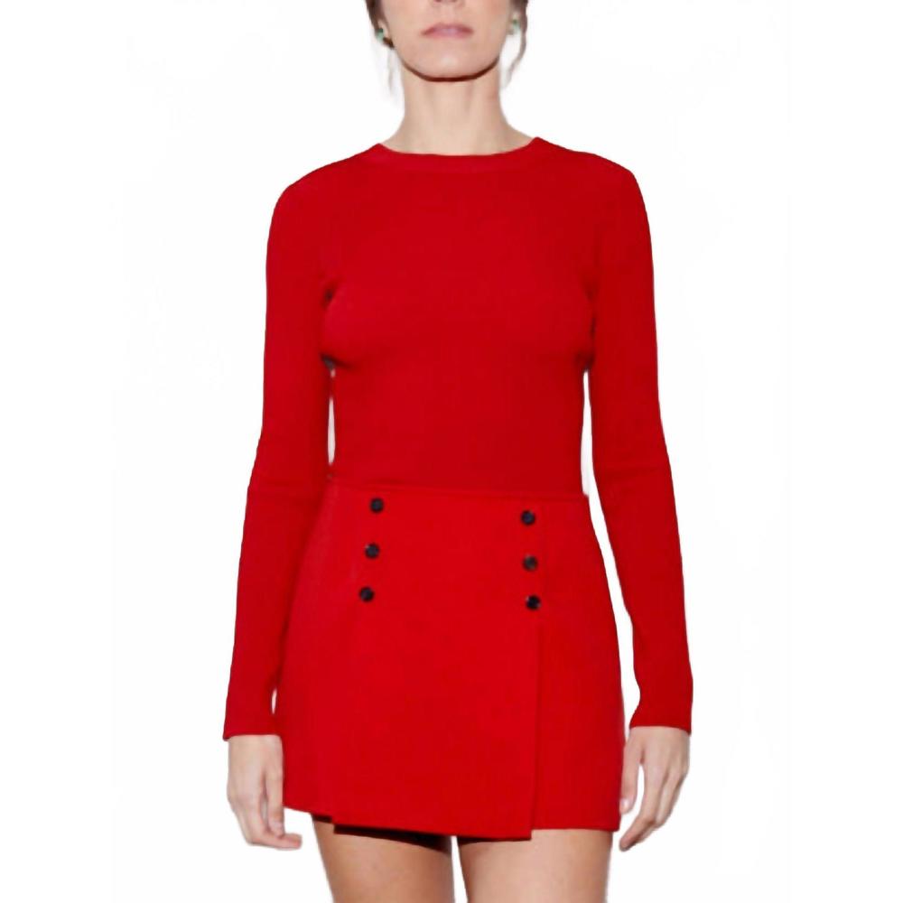 NEW GREY/VEN gregory top in lipstick red